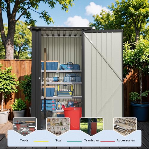 3x3 FT Outdoor Storage Shed (Black / 3x3 FT)