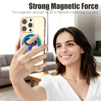 Magnetic Phone Ring Grip for MagSafe Compatible with iPhone17 (Colorful)