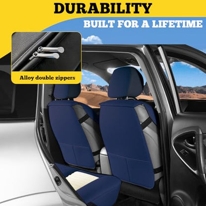 Car Seat Covers Full Set (White-Blue / Full set)
