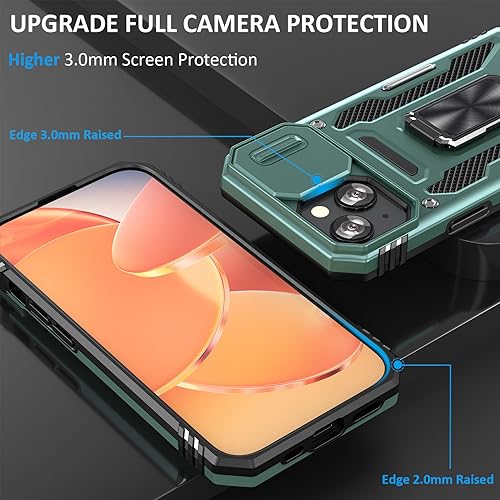 Alpine Green Phone Case for i Phone 15 Plus Case with Camera Cover (★ iPhone 15 Plus 【6.7 inches】 / Alpine Green)