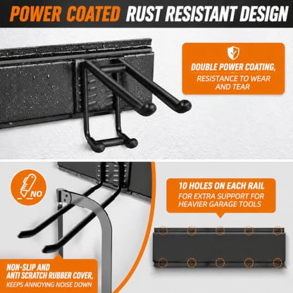 Garage Tool Organizer Wall Mount (48" Alloy Steel)