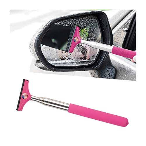 38.6 Inch Telescopic Mirror Squeegee (Pink/Red Flag)