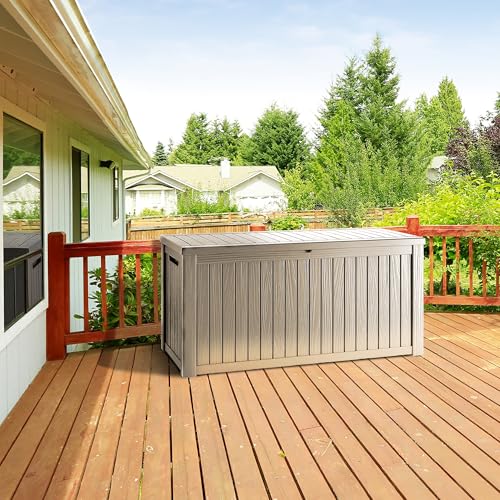 300 Gallon Resin Outdoor Storage Box (Gray / 270 gallons)