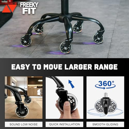 Rolling Shop Stool with Wheels (Black)
