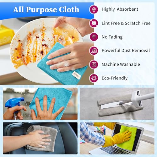 Microfiber Cleaning Cloth (12pk / 3 Colors Assorted)