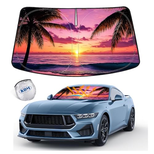 Sunset Beach Style Windshield Sun Shade Fit for 2015 (for 2015-2024 Ford Mustang-Sunset Beach)