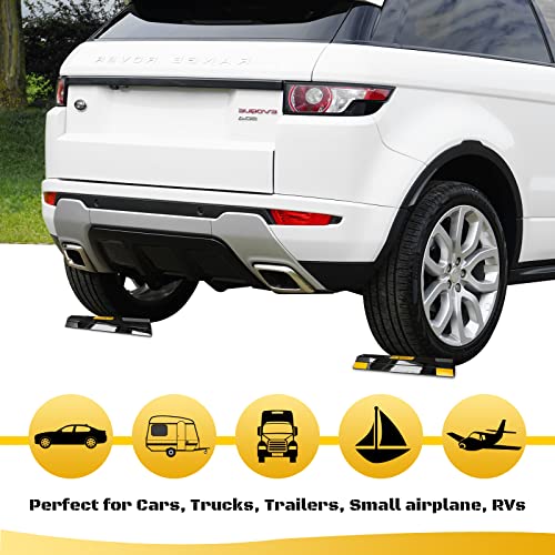 New Updated) 16" 2 Pcs Heavy Duty Parking Aid for Garage Walls, Parking Gadgets Protects Car, Parking Stopper Easy to Install 2 Packs, 16" L x 3.7" W x 1.8" H (2pc 16'' 1.8''H)