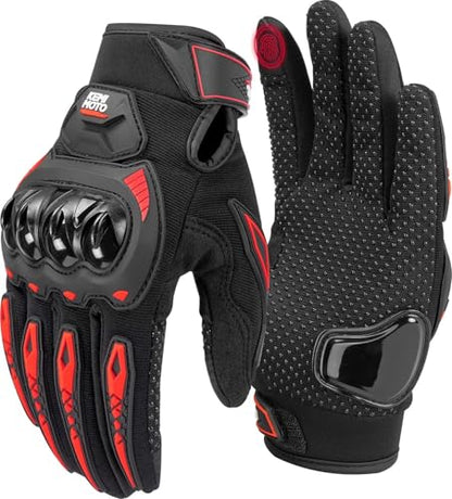 Motorcycle Gloves for Men (Red / X-Large)