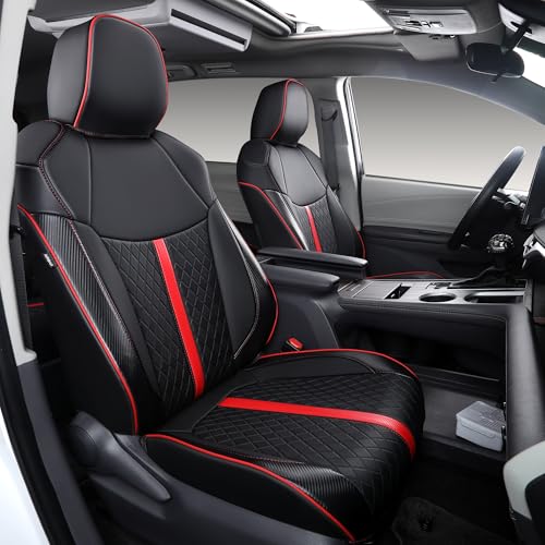 Custom Sienna Seat Covers for 2021 (Black with red Luxe / 7-seat)