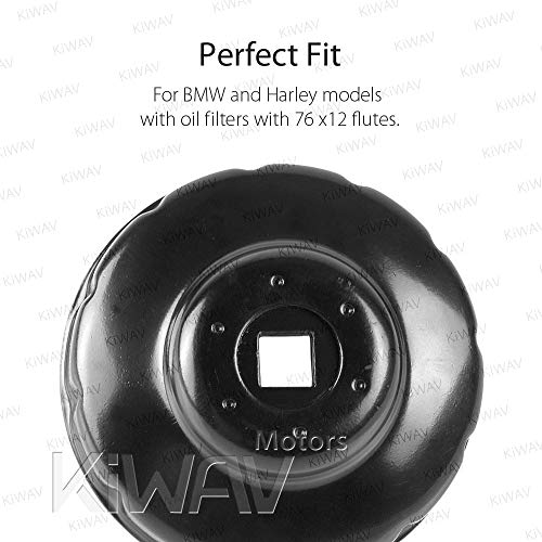 Oil Filter Cap Wrench 76mm 12 Flute for BMW R1200GS R nineT F800GS (76mm 12 Flutes)