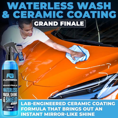 Grand Slam 4 Pack Includes Waterless Car Wash Spray + Instant Car Scratch Remover Repair + Streak Free Window and Glass Cleaner + All Purpose Cleaner for Auto Detailing (Grand Slam 4-Pack)