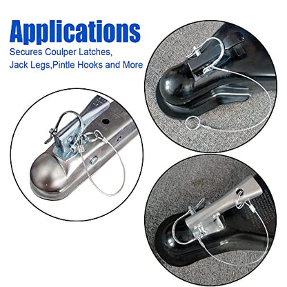 Trailer Coupler Pins with Tethers (5/16"x1-3/4"x10)