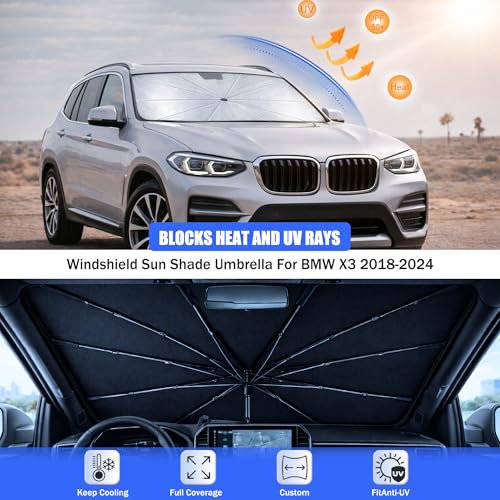 Car Windshield Sun Shade Umbrella for BMW X3 2018 (For BMW X3 2018-2024)