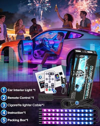 Car Interior LED Lights (APP RGB 2 Lines)