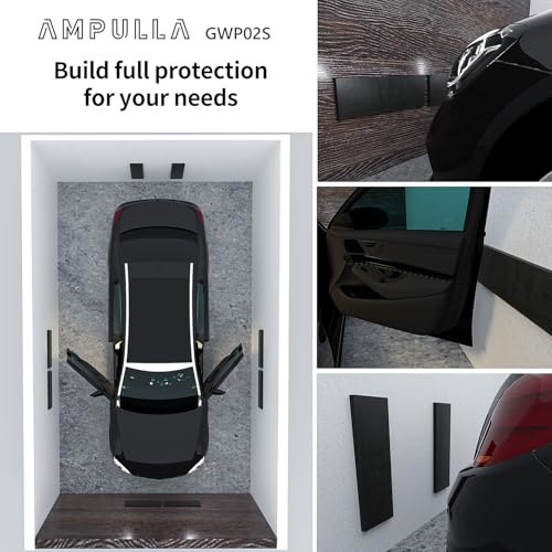 GWP02S Garage Wall Protector Car Door Protectors (4-Pack Black)