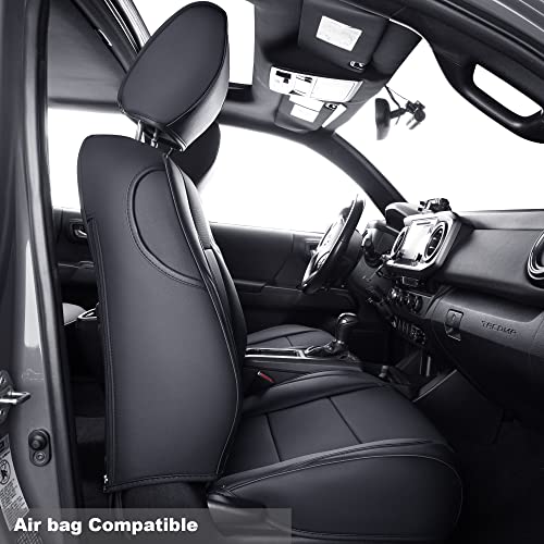 Tacoma Custom Fit Seat Covers for 2016 ((2016-2023 Crew) Full Set / Black)