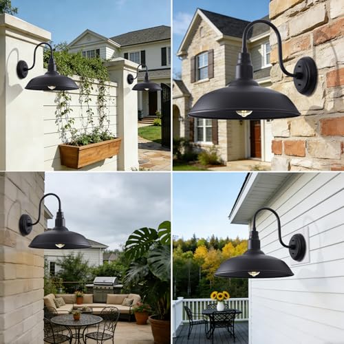 16 Inch Dome Barn Light for Porch (Matte Black / 16" Dome)