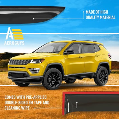Extra Durable Window Deflectors Tape (For Jeep Compass 17-26 6pcs.)