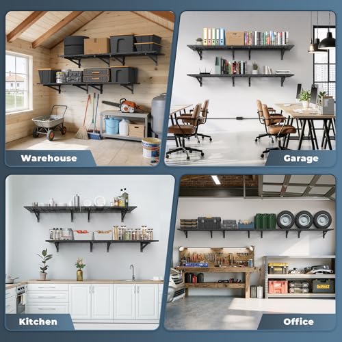 4 Pack Wall Mounted Garage Shelving (4 pack-2x3ft)