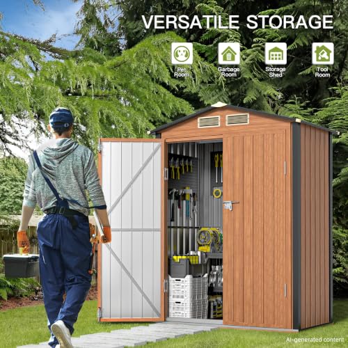 5x3 Ft Outdoor Storage Shed (5x3 FT/No Base)