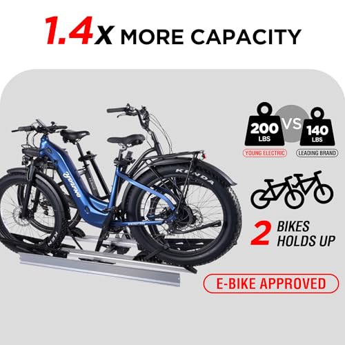 Foldable 2 Ebike Rack with Ramp (2-Ebike Rack+Foldable+Ramp+200LBS)
