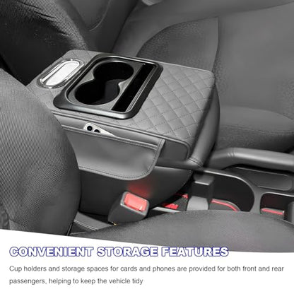 Car Center Console Armrest Pillow (Embroidered, Gray)