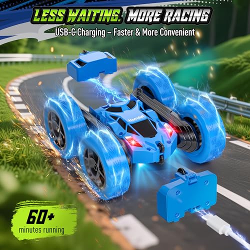 Remote Control Stunt Car for Kids (Blue / Pro (USB-C & Modular Battery))