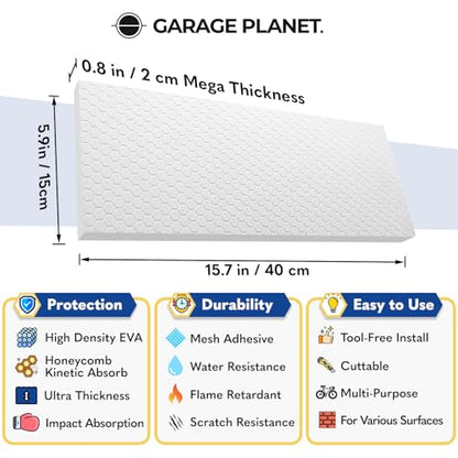 M2 Garage Wall Protector for Car Door (White / 2 Pack)