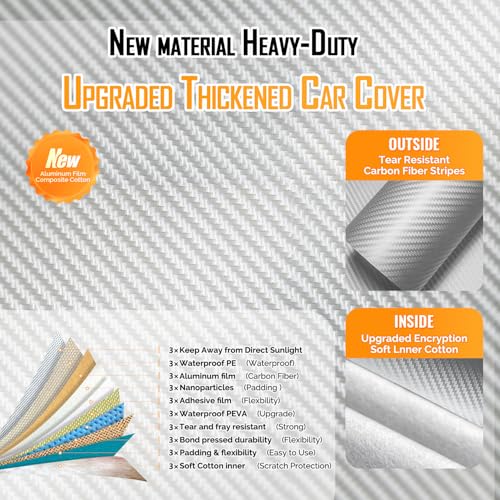 30 Layers Heavy Duty SUV Car Cover for Automobiles All Weather Waterproof (Silver Heavy Duty / Fit SUV 171"-180")