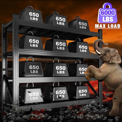 Metal Garage Shelving Unit (4-Tier,59" W x 24" D x 59" H)