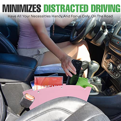Between Car Seat Gap Filler Organizer (Pink)