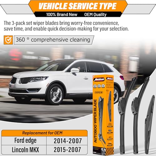 Windshield Wiper Blade Replacement for Ford Edge Lincoln MKX (26"+20"+14")