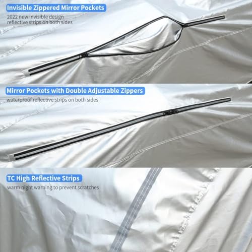 Sport Car Cover Waterproof UV (Silver-Red / CL：for Coupe(Lenght 183"-193"))