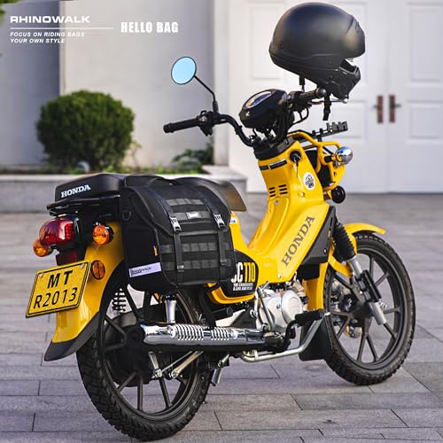 Motorcycle Saddlebag 13L Waterproof Luggage Bag Quick Release Motorcycle Side Bag for Motorbike Travel (Black 13L / Black 13L)