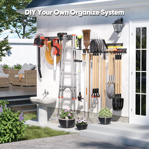 Heavy Duty Garden Tool Organizer Metal Wall Mount (96")