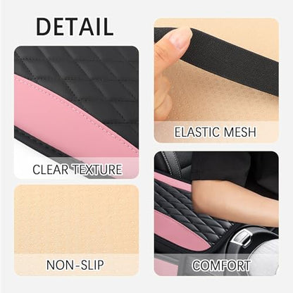 Patchwork Leather Center Console Covers for Cars (Pink)