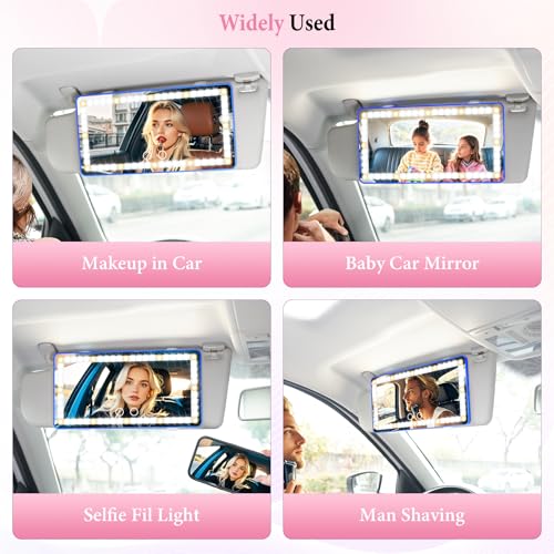 2PCS Car Sun Visor Vanity Mirror (Blue / 2PCS)