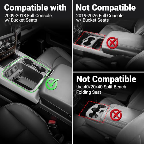 Lower Center Console Organizer Fit for Dodge Ram 1500 2009 (Fit for Dodge RAM 2013-2018 B)