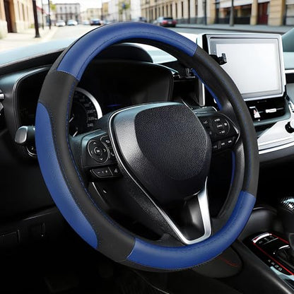 Steering Wheel Cover 14.5 (Standard size[14 1/2''-15''] / Black and Blue)