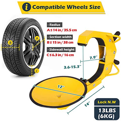 Wheel Lock Car Boot Anti (Wheel Lock with Hub Cap)