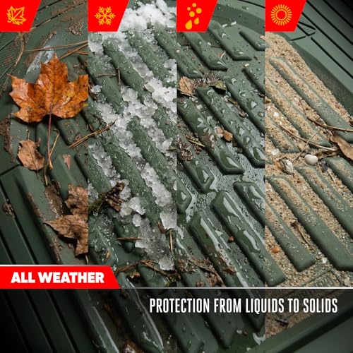 Green Rubber Car Mats Full Set (Full Set Lite (Sedan, Compact) / Green)