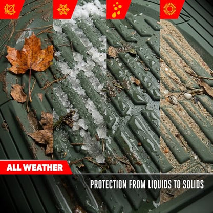 Green Rubber Car Mats Full Set (Full Set Lite (Sedan, Compact) / Green)