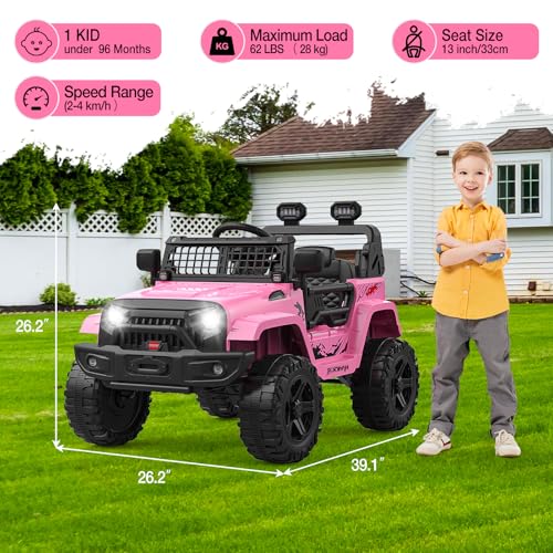 12V Kids Electric Ride On Truck Car w (Pink)