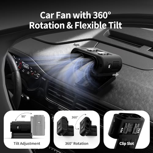 Socool Portable Car Fan (Black)