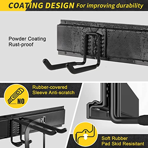 48" Garage Tool Organizer Wall Mount (48" Alloy Steel with 3 Panels & 7 Hooks)