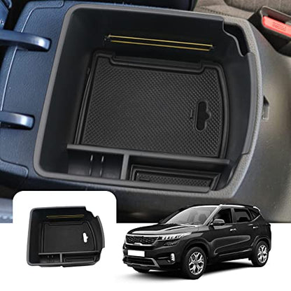 Seltos Center Console Organizer for 2022 2023 Seltos [LX (Black)