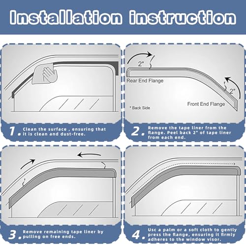 Window Visors Rain Guards Compatible with 2011 (11-23 Chrysler 300)