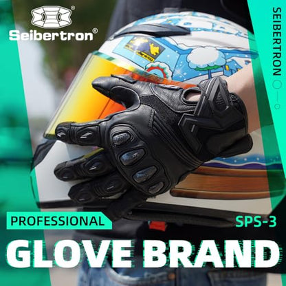 SPS 3 Motorcycle Gloves (Black SPS-3 / L Adult)