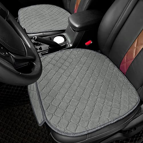Comfortable Car Seat Covers Universal Front Seat Coves for Car Accessories with Storage Pockets (Grey)