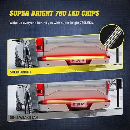 Truck Tailgate Light 48" Aluminum Frame Triple Row 780 LED Strip (48" Aluminum Frame Tailgate Light Bar)